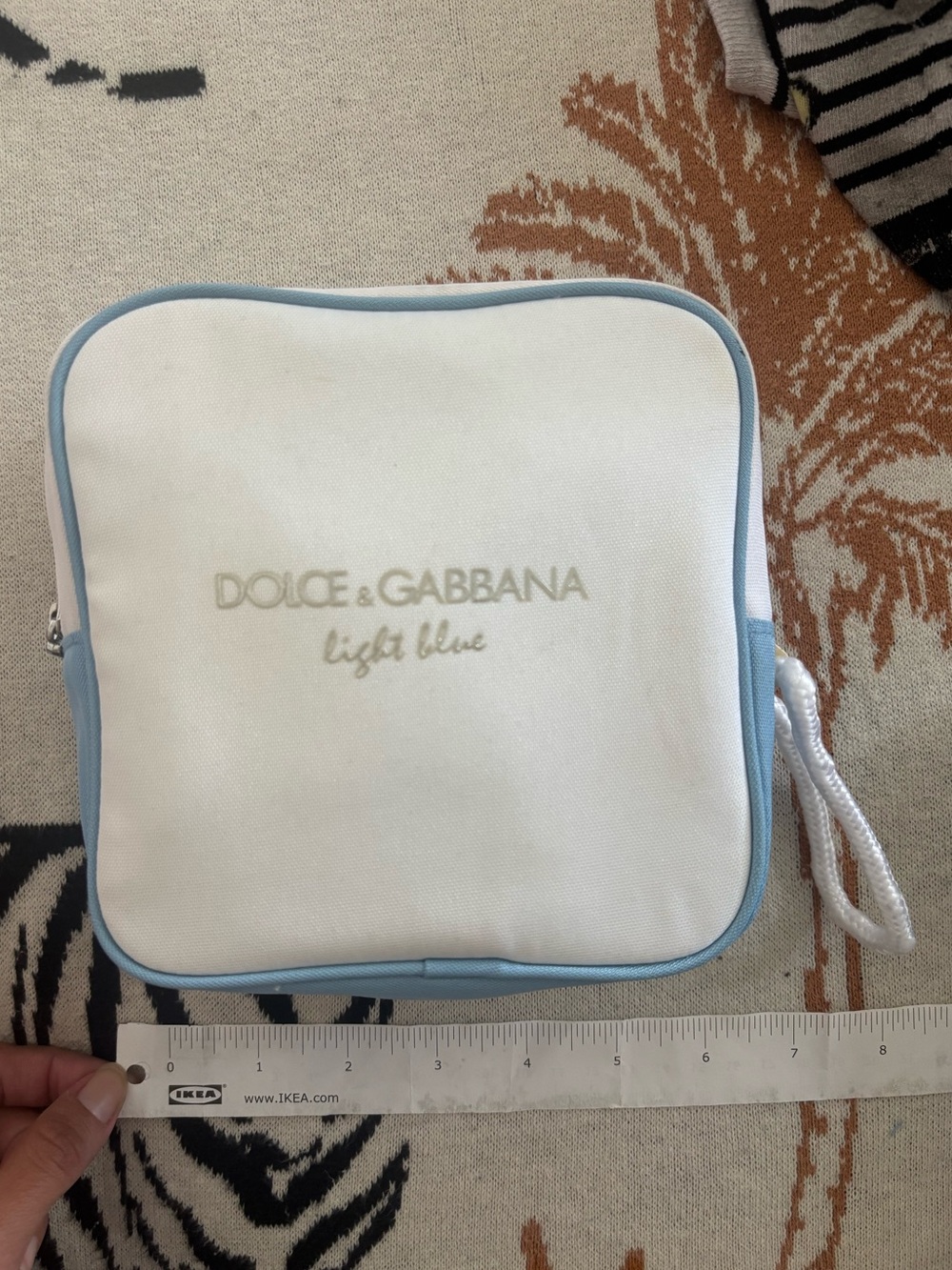 Dolce & Gabbana Light Blue White and Light Blue Travel Pouch
